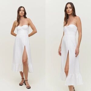Reformation amagansett dress - white linen strapless NWT